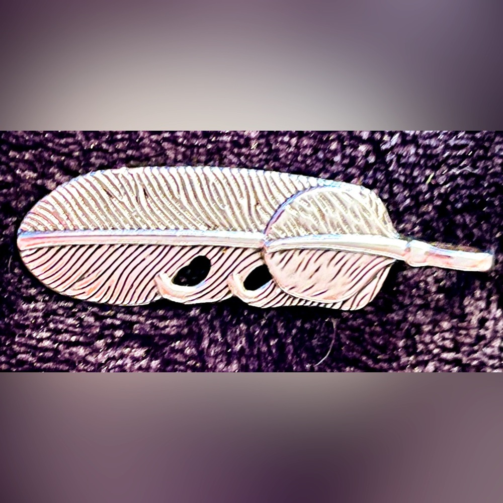 Stainless Steel Feather Pendant Charm in Smaller Size and Adorable Design NWOT